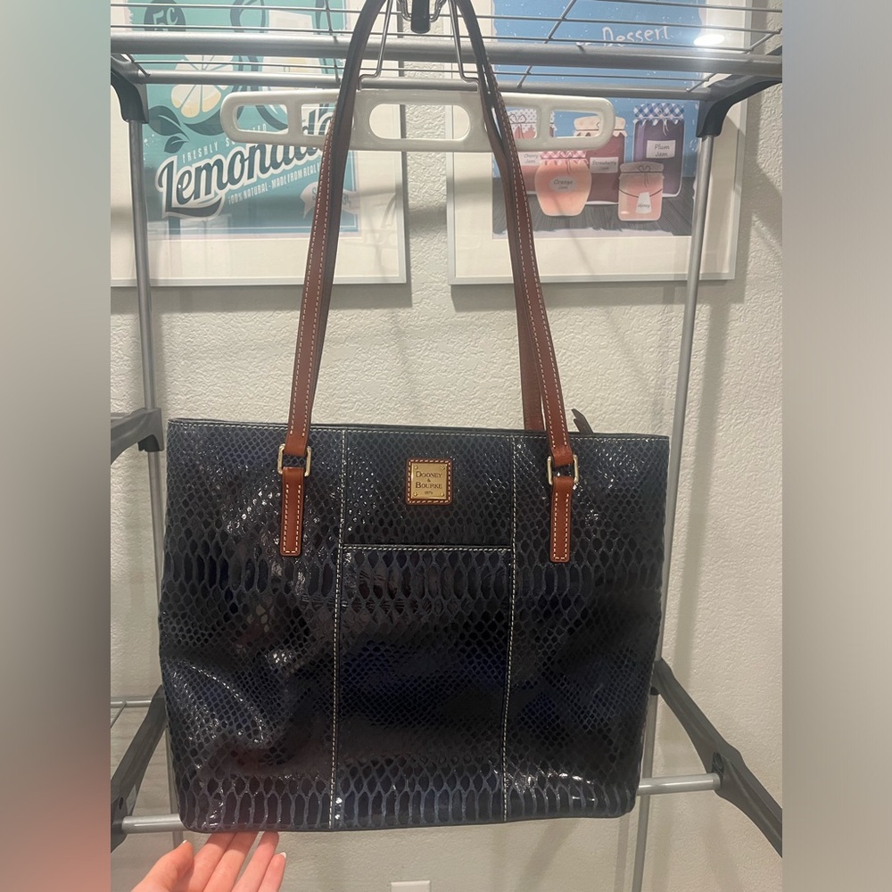 Dooney & Bourke Blue Python Snake Skin Tote